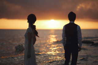 Navy Wedding_美しいサンセットと