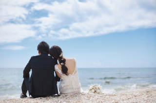 Navy Wedding_美しいサンセットと