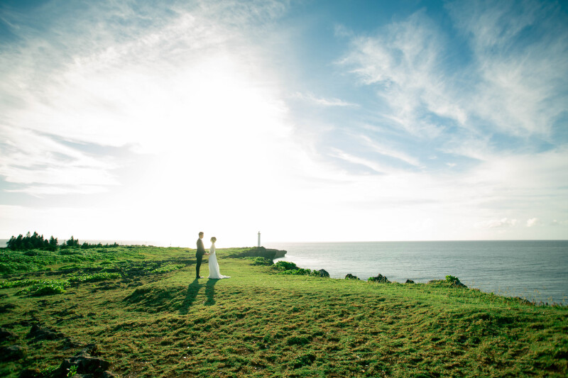 【ドローンフォト&ムービー】残波岬ロケ｜データ150カット｜ドレス&タキシード1点｜ビーチフォト