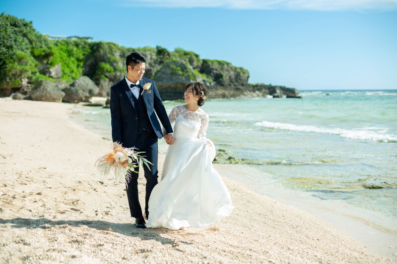 【ドローンフォト&ムービー】残波岬ロケ｜データ150カット｜ドレス&タキシード1点｜ビーチフォト