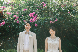 ビーチと東南植物楽園で撮影。珍しい植物と南国を体験できます。