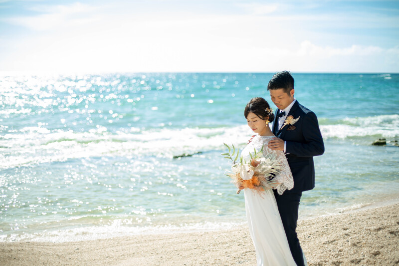 【ドローンフォト&ムービー】残波岬ロケ｜データ150カット｜ドレス&タキシード1点｜ビーチフォト