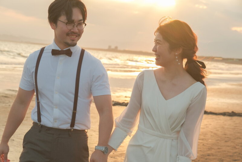 きらきらの夕陽と