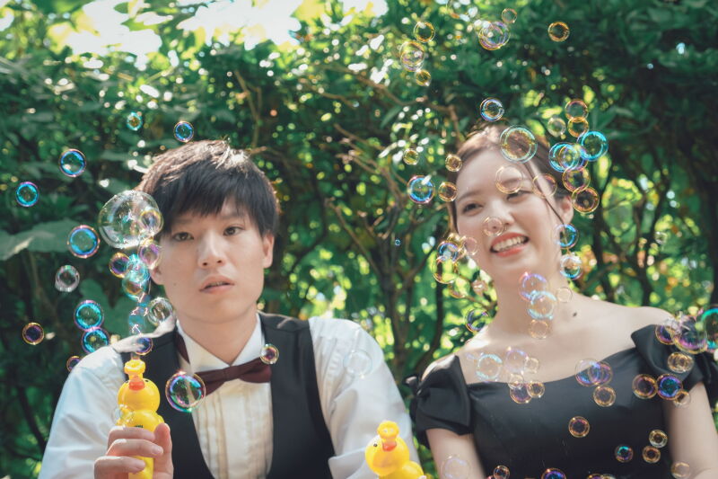 シャボン玉で楽しく可愛く！