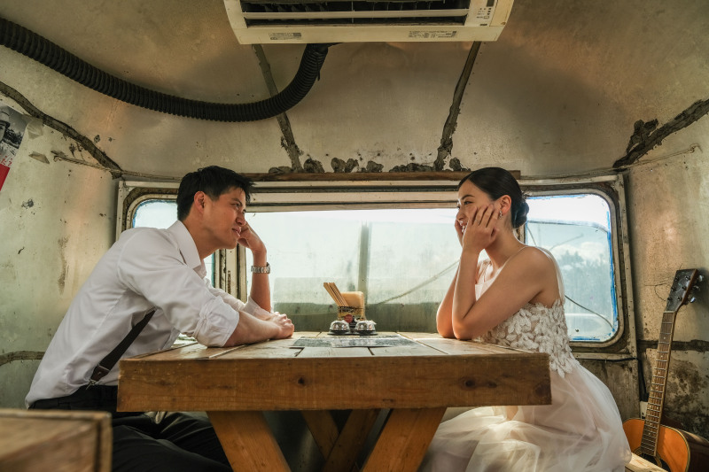 湘南のカフェでカジュアルフォト