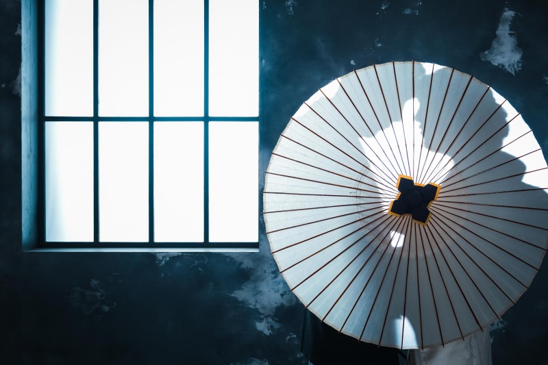 最後は王道和傘で