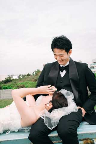 お二人の笑顔が詰まった西浜海岸