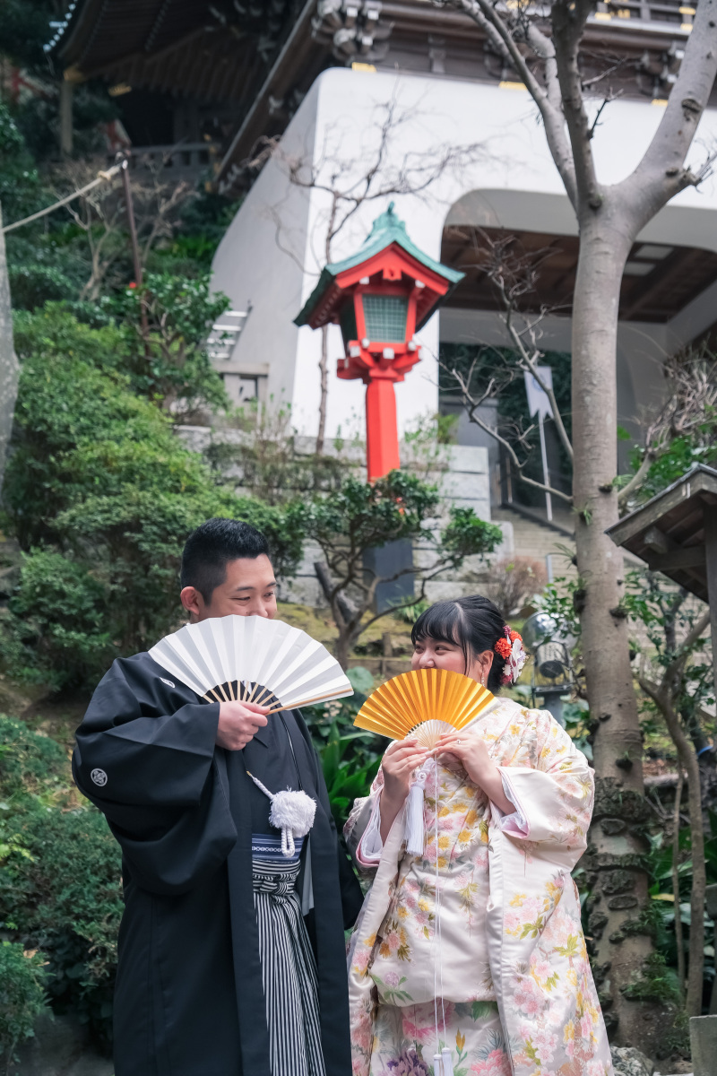 扇お顔隠しショット