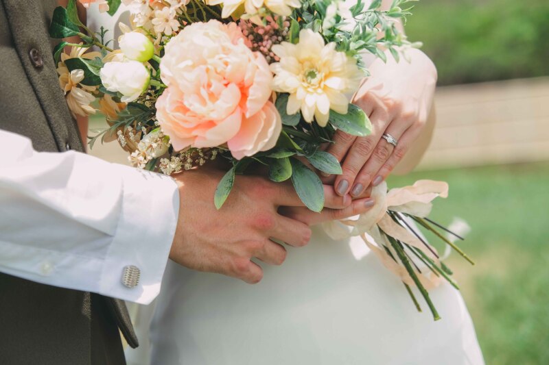 お持込みのブーケと