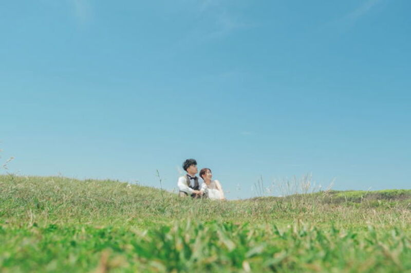 青と緑にお二人