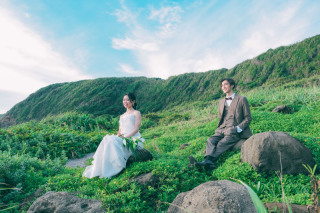大自然と、新郎新婦と。