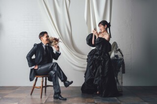 スタジオセットの撮影