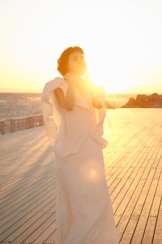 江ノ島の夕日は綺麗だった