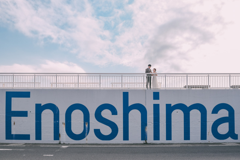 《江ノ島》江ノ島内の周遊プラン!洋装ロケーション 新婦様ヘアメイク有 200カット全データ色味補正付