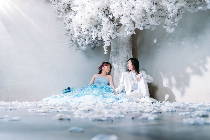 《Jheart江ノ島スタジオ》天候に左右されないスタジオ撮影!1時間撮影、100カット全データ色味補正付 新婦様ヘアメイク付