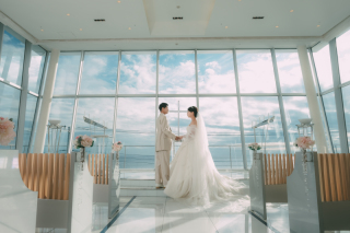 《鎌倉プリンスホテル》海が見えるホワイトチャペルで洋装撮影！新婦様ヘアメイク、施設使用料込 100カット全データ色味補正付