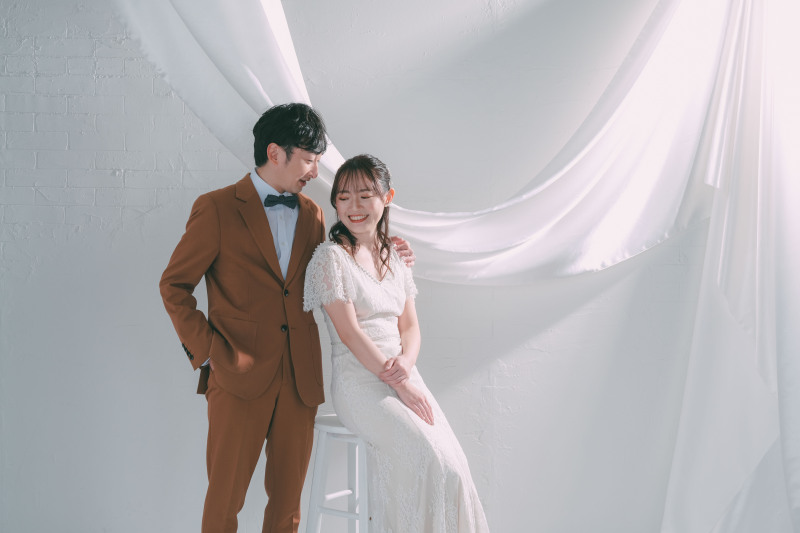 《Jheart江ノ島スタジオ》天候に左右されないスタジオ撮影!1時間撮影、100カット全データ色味補正付 新婦様ヘアメイク付