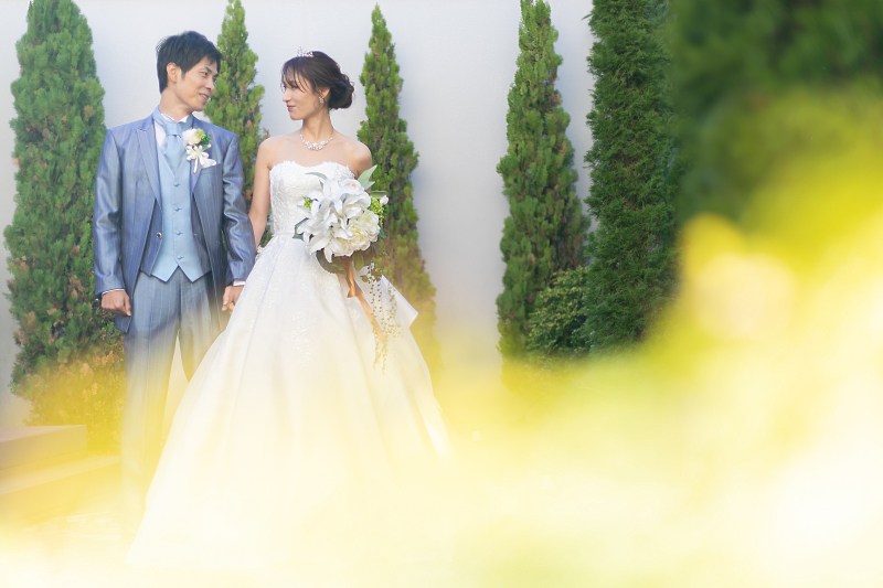 常緑樹のガーデンで「12月でも春らしい写真」を…