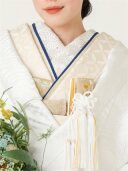 重ね衿 紺&times;金 
