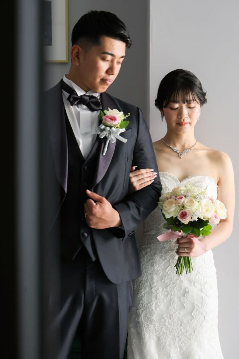 ウエディングドレスで