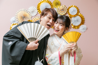 小物モリモリに流行ポーズ！和装フォト♡