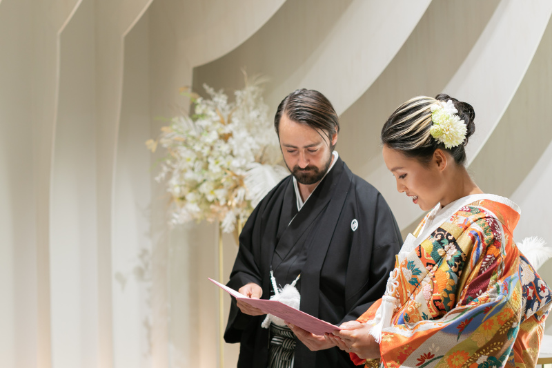 チャペルで和装人前式＆パーティー２