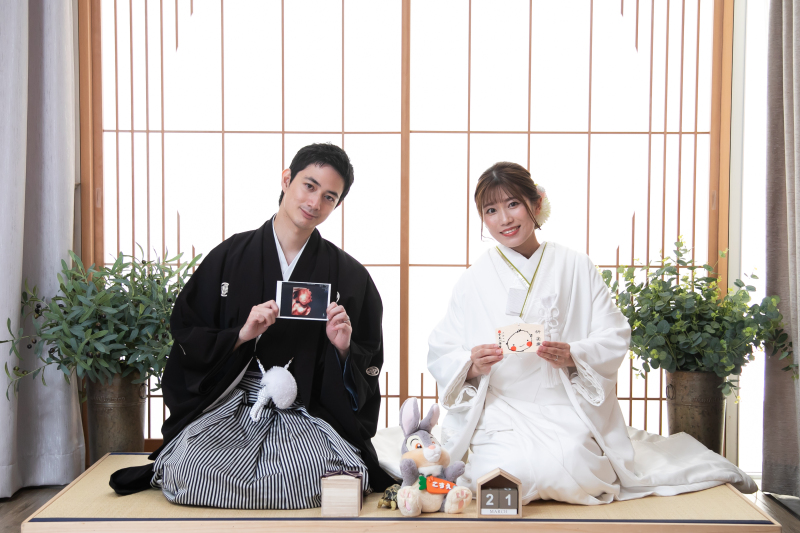 赤ちゃんと一緒に、二人らしい撮影ができる