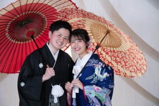 和装時番傘使用