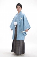 色紋付（ブルーグレー）