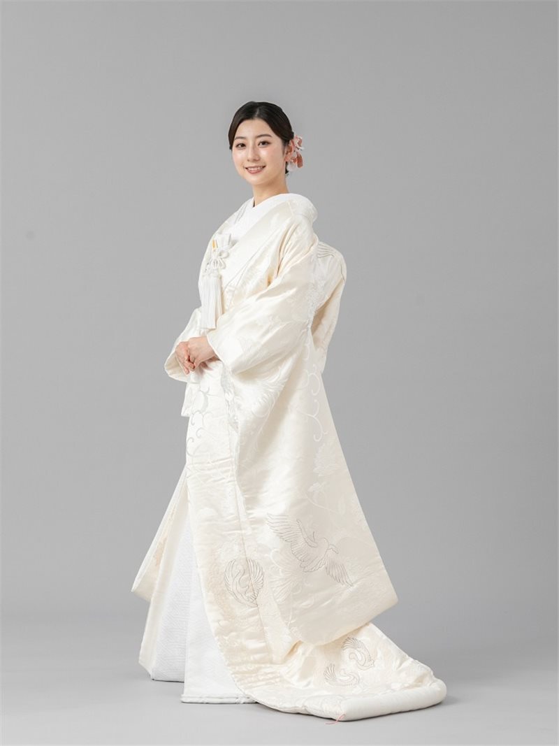 UD-白 鳳凰の舞(相良刺繍) 