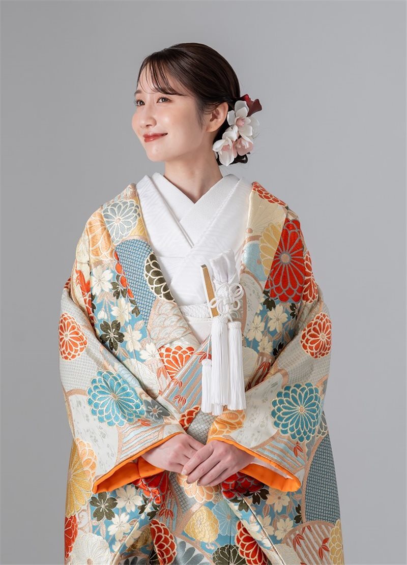 菊花青海紋(水色) 