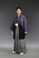 色紋付（紫ぼかし）