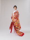 百花道長取地紋尽し(赤) 