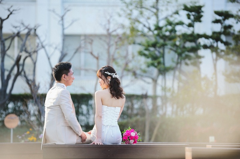 自然なお二人を撮影