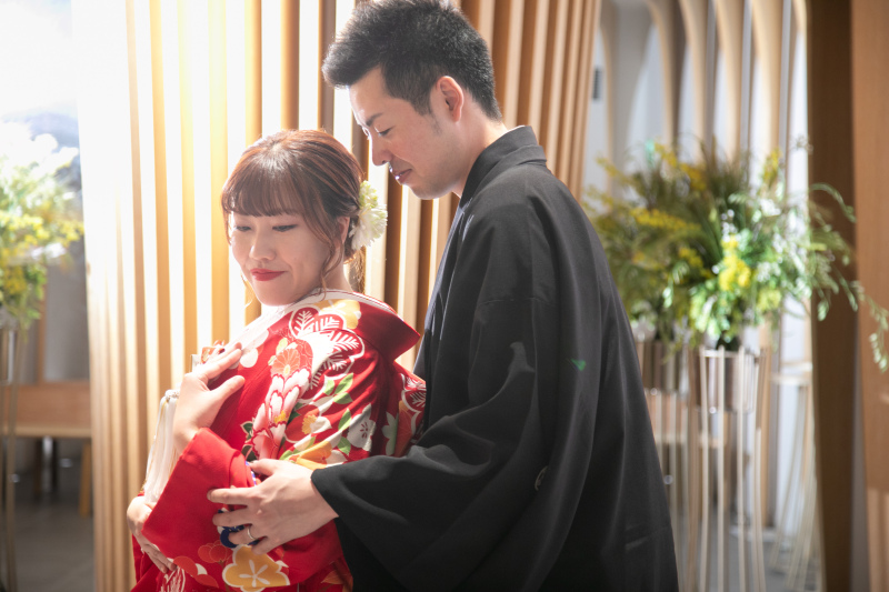 和装の結びはチャペルにて