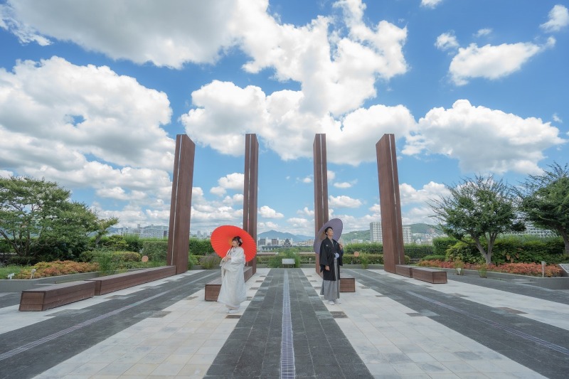 屋上テラスでのロケーション撮影は撮影スポットが盛沢山♪