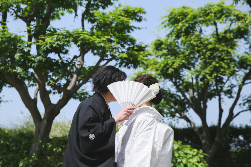 青空と新緑の下で残すお写真