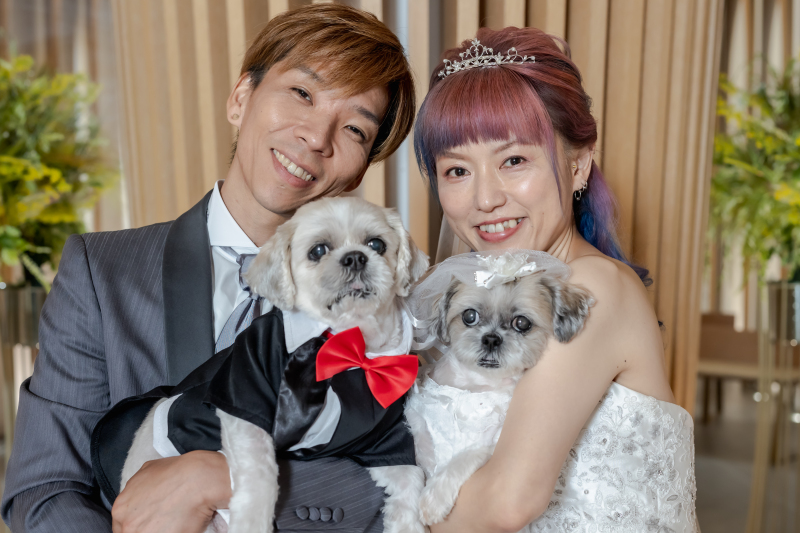 お二人とワンちゃんの表情もしっかりと引き出します