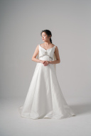 胸下ビジューバックドレープモチーフ(WD00590)