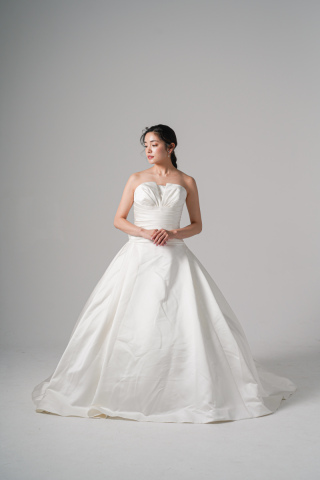 胸元ギャザーシンプルAライン(WD00593)