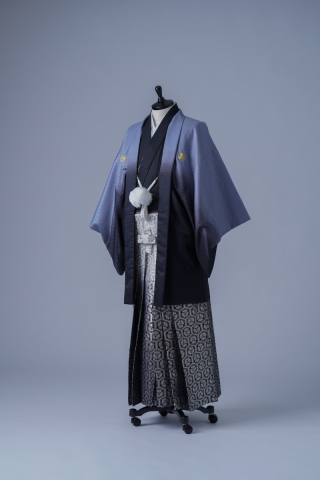 グレーグラデーション紋服