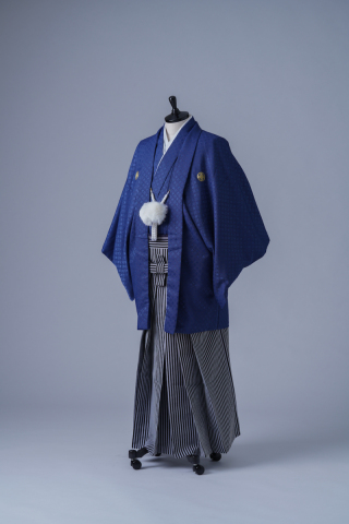 ネイビー紋服