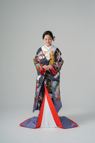 鶴　梅　四季花（IU25019)