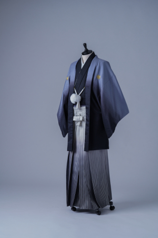 グレーグラデーション紋服