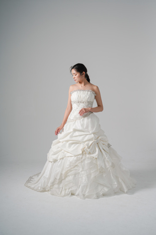 ゴールド刺繍タックフリルスカート(WD00571)