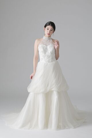 アメリカンスリーブチュールドレス(WD60564)