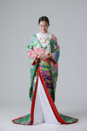 友禅　祝壽奉錦　鶴　松　青海波（IU05042)