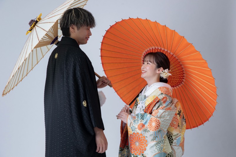 番傘で和の雰囲気たっぷりに