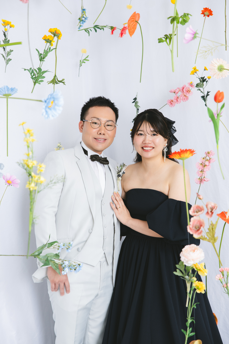 上からお花を吊るして