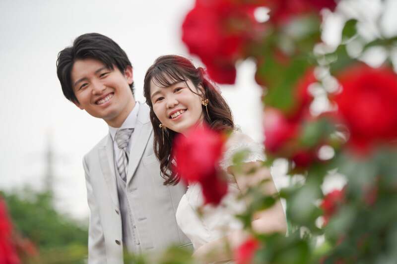 お二人の撮影スタートです。